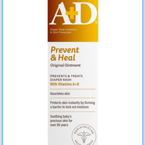 A+D Original Diaper Rash Ointment Prevents & Treats Diaper Rash, Moisturizing Skin Protectant with Vitamins A & D, Healing Skin Ointment for Dry and Cracked Skin 4oz