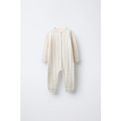 CABLE KNIT JUMPSUIT - Ecru | ZARA United States