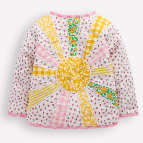 Appliqué Quilted Jacket-Patchwork Ditsy Sun