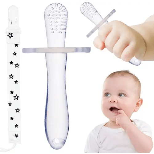 Baby Teething Toys, Teething Toys, Mushroom Teether Toy, Teether for Baby Silicone Teething Brush Tool Ring Toy (X1)