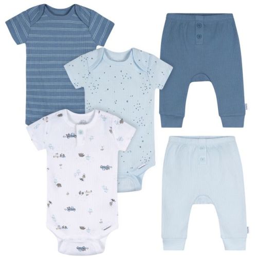 Gerber Baby Boys' 5-Piece Bodysuits & Pants Set, Road Trip, 3-6M