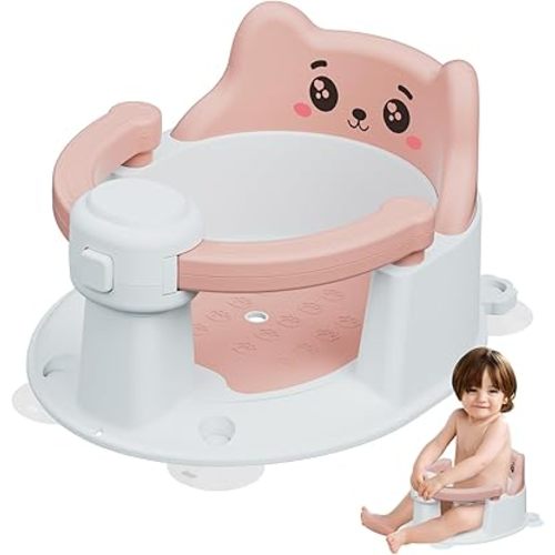 Baby Bath Seat for Babies 6 Months & Up, Baby Bath Chair with Non-Slip Pad and Wrap Design, Toddler Infant Bath Seat with Soft Cushion, Sit Up Bathtub Seat for Baby Toddler Infant Shower