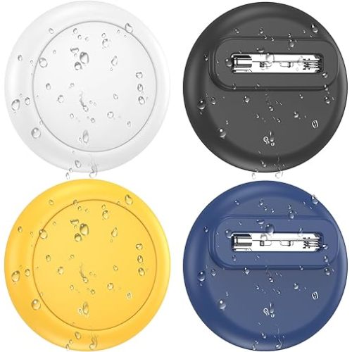 HATALKIN 4 Pack Kids Tracker Device Compatible with AirTag Holder for Kids, Fully Hidden Waterproof with Safety Pin GPS Tracker for Toddler,Children,Clothing,Backpack