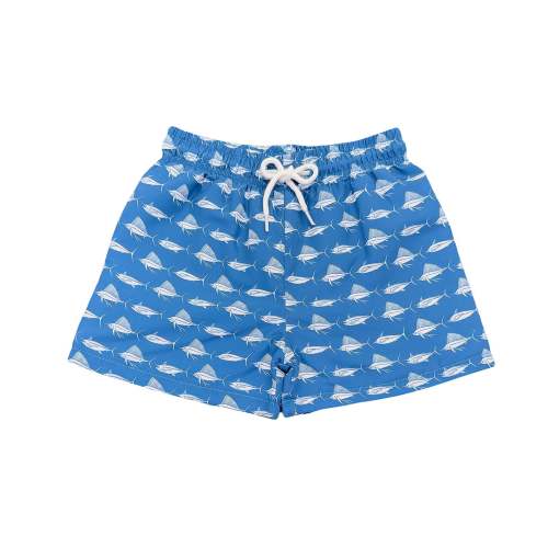 Saint Simons Swim Trunk Navy/White Fish