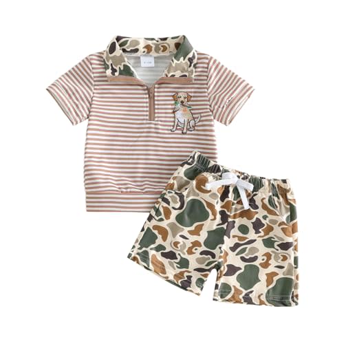 Toddler Baby Boy Summer Outfits Camo Print Short Sleeves T-Shirt+Elastic Camouflage Shorts Set Hunting Clothes