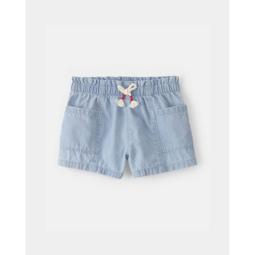 Baby Girl Chambray Shorts - Blue | Carter's