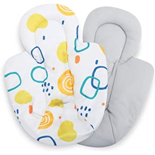 Minne Baby Infant Insert Compatible with 4Moms MamaRoo and RockaRoo Swing, Plush Soft Fabric Reverses to Breathable Cool Mesh, Newborn Insert with Head and Body Support