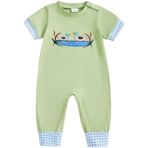 GOOCHEER Summer Newborn Baby Boy Girl Romper Short Sleeve Jumpsuit One Piece Outfits Mallard Duck Baby Clothes