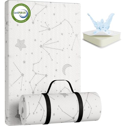 YENING Breathable Pack and Play Mattress Pad 38x26 Waterproof Baby Mattress for Pack N Play Matress Topper Waterproof with Strap