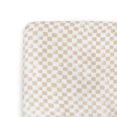 Checkered Cotton Muslin Crib Sheet | Crib Bedding Essentials | Little Unicorn USA