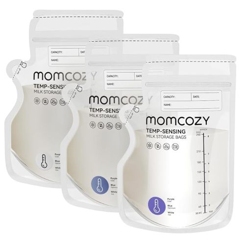 Momcozy 8oz Breastmilk Storage Bags,Temp-Sensing & Pour Spout,120 Count