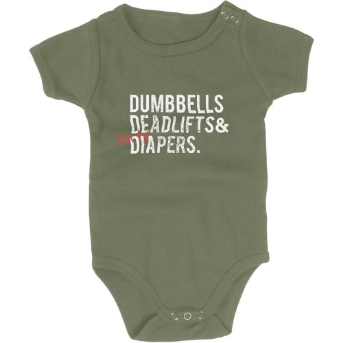 DadBod Apparel DB Dumbbells Deadlifts & Dirty Diapers Mini-Me Triple D Bodysuit - Unisex Bodysuit, Baby Boy or Baby Girl