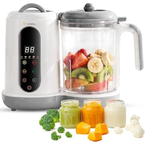 Baby Food Maker Processor Blender Steamer - 4 in 1 Steam Blend Cook Mills Puree Machine with Stainless Steel Steam Basket - All-in-One Food Makers for Babies One Step Food Solids Essentials