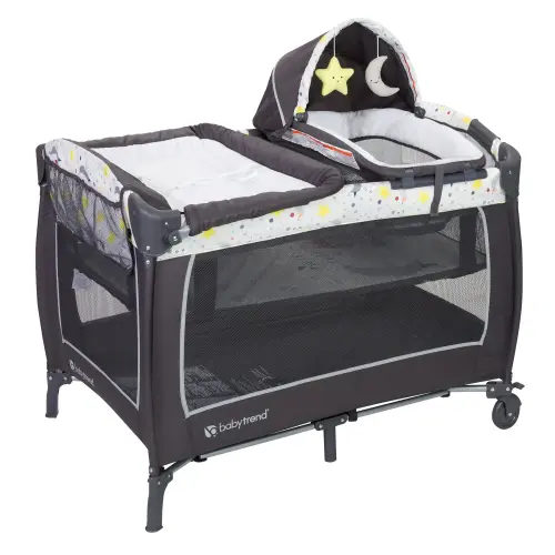 Baby Trend Lil' Snooze Deluxe II Portable Nursery Center Playard with Cozy Napper Removable Full Bassinet & Storage Tote Bag Crib for Infant - TikTok Shop