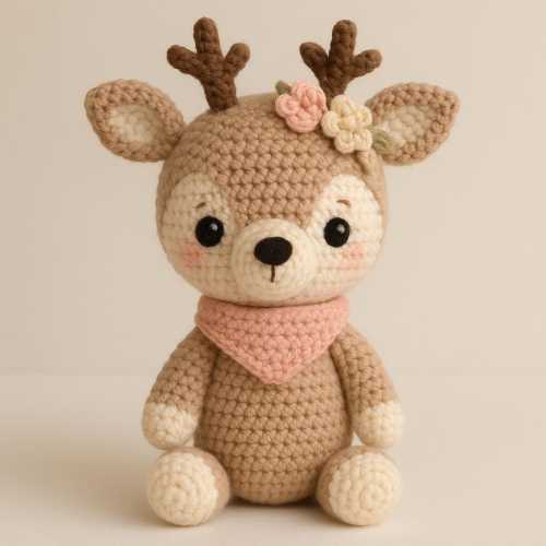 Crochet Pattern PDF Deer Amigurumi – Boho Minimal Plush Toy – Easy Beginner Friendly Kawaii Animal – DIY Woodland Crochet Gift