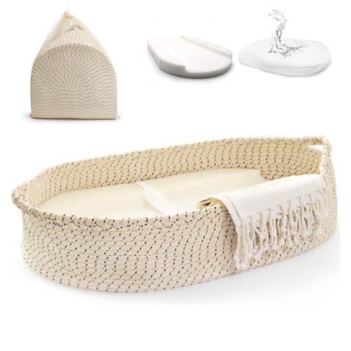 J&JOO Cream Baby Changing Basket, Waterproof, and Portable. New in bag.