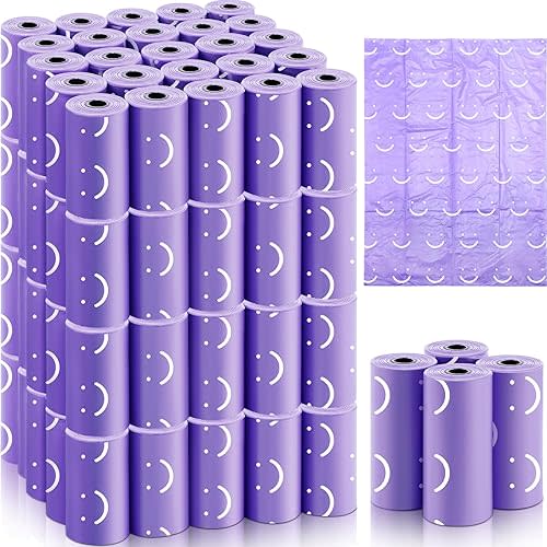 1500 Count Diaper Disposable Bags for Baby Diaper Sacks Baby Powder Scent Disposal or Pet Waste Bags, 100 Rolls(Purple)