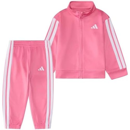 adidas Baby Girl's Zip Front Classic Tricot Jacket and Joggers Set