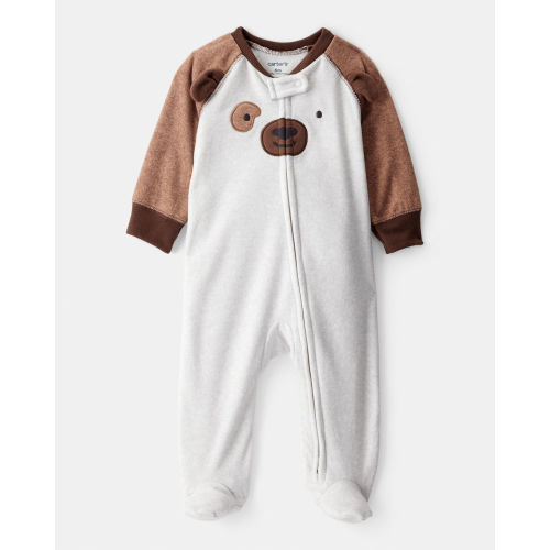 Baby Boy Dog Fleece Zip-Up Sleep & Play Pajamas - Grey - Carter's | Carter's