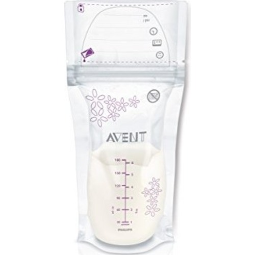 Philips AVENT Breast Milk Storage Bags, Clear, 6 Ounce, 50 Pack