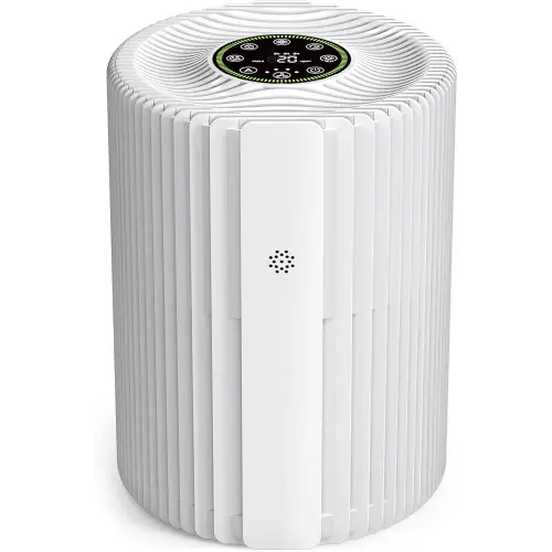 Air Purifiers For Bedroom With Air Quality Display 1095 Sq. Ft True H13 HEPA Pet Air Purifier For Dorm Room With 360° Air Intake & Outlet For Home Bedroom Office, DH-JHD07(White)