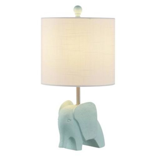 17.5" Koda Elephant Children's Table Lamp: Nightstand LED Lighting, White Shade - JONATHAN Y
