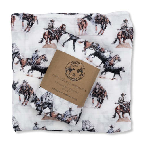 Stop the Clock Bamboo Muslin Swaddle – Cowkid Clothing Company