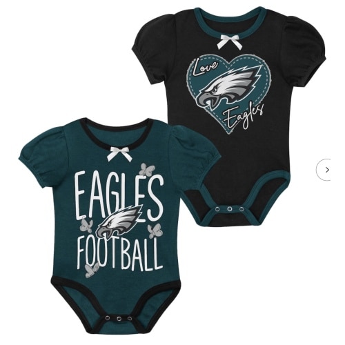 Newborn & Infant Outerstuff Midnight Green/Black Philadelphia Eagles Star Power Two-Piece Bodysuit Set