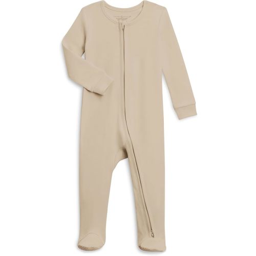 Colored Organics Baby Zip-Up Footed Sleeper with 2-Way Zipper - Newborn Organic Cotton Pajamas