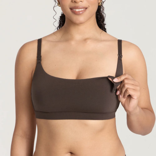 Cotton Scoop Neck Nursing Bralette