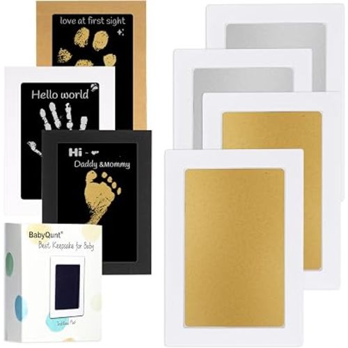 Inkless Baby Hand and Footprint Kit,Clean-Touch Pads for Newborn, 4 Pack