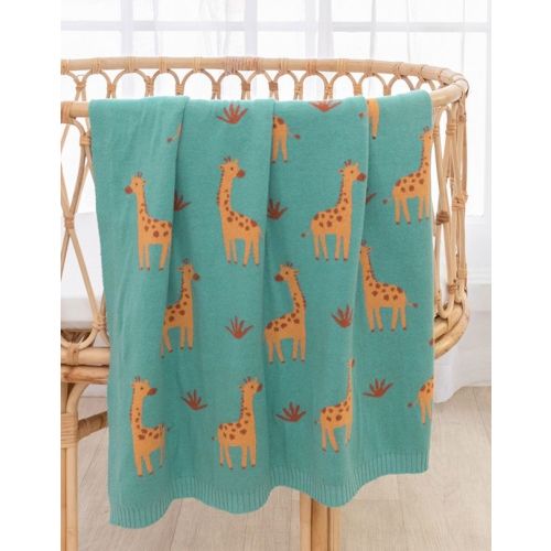 Living Textiles Whimsical Giraffe Baby Blanket