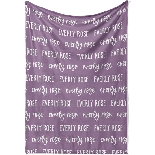 Hickory Hollow Designs Personalized Baby Blanket, Baby Essential, Receiving Blankets for Boys, Name Sign, Custom Baby Swaddle, Name Announcement, (30x40 Blanket Only)