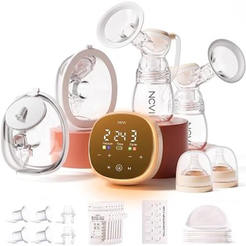 NCVI Electric Breast Pump, 2-in-1 Wearable & Bottle Breast Pump with Micro-Vibration Comfort, 4 Modes 9 Levels, 4400mAh Rechargeable Hands-Free Portable Pump for Home, Work & Travel