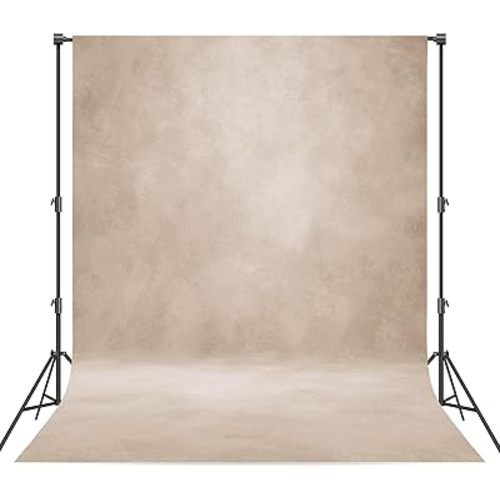 Abstract Professional Photography Backdrop for Portrait Photo Props Booth Background Photoshoot Studio with Polyester Fabric Roller Pocket on Top (8x10ft, Beige,No Stand)