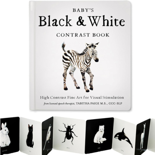 Baby's Black and White Contrast Book: High-Contrast Art for Visual Stimulation at Tummy Time (Tabitha Paige Children's Book Series)