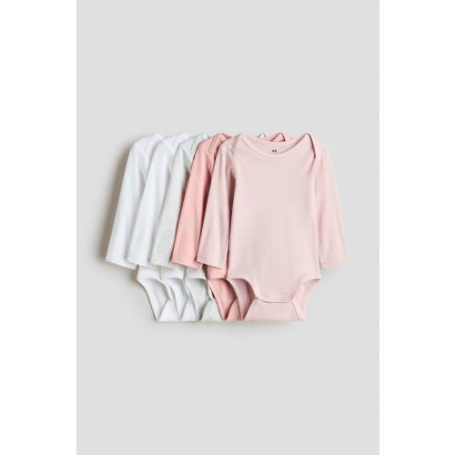 5-PACK COTTON BODYSUITS WITH LAP SHOULDERS