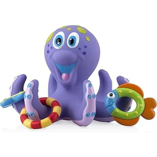 Nuby Bath Time Toss (Octopus Floating Bath Toy), Purple
