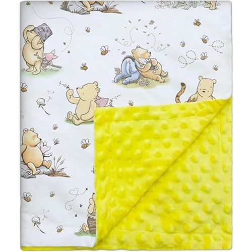 Winnie Baby Blanket for Boys Girls, Newborn Baby Blanket with Double Layer Dotted, Cute Winnie Soft Nursery Blankets, White Lightweight Bed Throw Blanket, for Expectant Parents 30 * 40IN