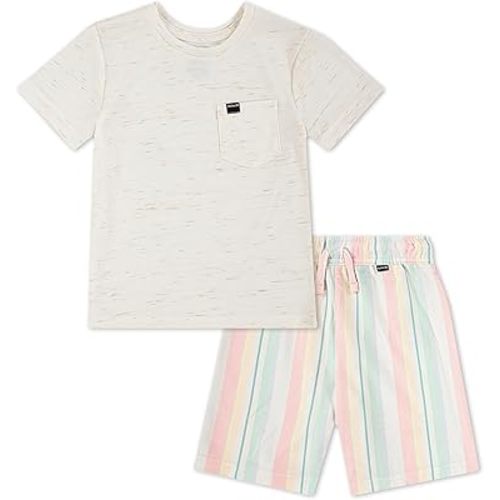 Hurley Baby-Boys And Toddler Boys' Soft Basic Cloud Slub T-shirt and Shorts 2-piece Outfit Set