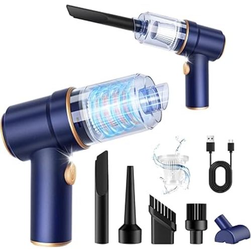 KMM Handheld Car Vacuum Cleaner, 9000Pa Vacuum Cleaner and Air Duster, 120W High Power Hand Held Vacuum with LED Light and Multi-Nozzles for Car, Home, Office, Pet