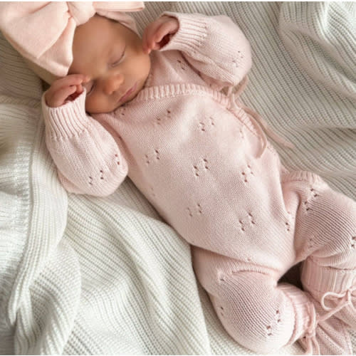 POINTELLE ROMPER | BABY PINK – The Honey and Bro Co.