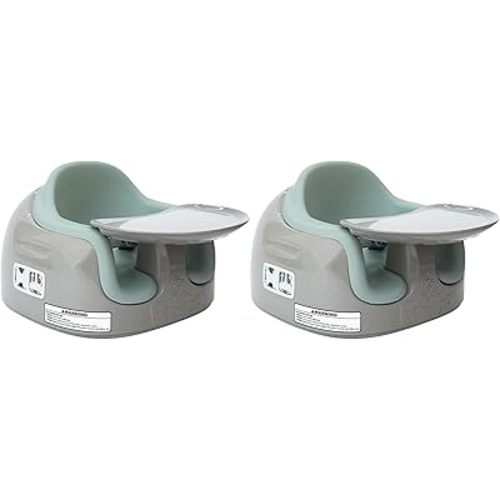 Bumbo 2 Pack 3-in-1 Multi-Seat for 6 to 36 Months, Travel Baby Feeding & Play Floor Seat, All-in-One Portable Booster with Tray & Toddler High Chair, Breige/Agave