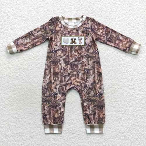 Camo Turkey Embroidered Romper