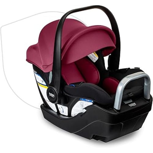 Britax Willow S Infant Car Seat with Alpine Base, ClickTight Technology, Rear Facing Car Seat with RightSize System, Ruby Onyx
