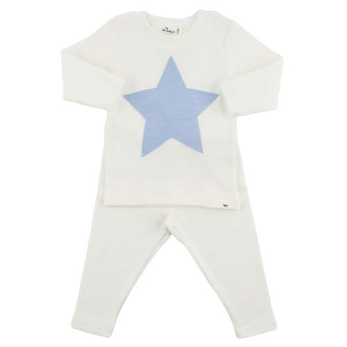 oh baby! Two Piece Set - Star Fog Applique - Cream