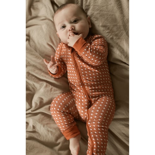 Texas Baby Zip Up - Orange & White | BURLEBO
