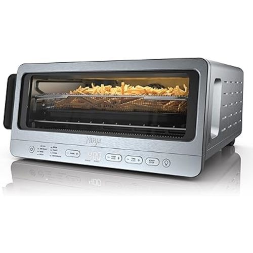 Ninja Air Fryer Toaster Oven Combo | 8-in-1 Functionality | Flip Up & Away for Storage Space | Air Fry Basket, Sheet Pan, Wire Rack & Removable Crumb Tray |1800 Watt | Stainless Steel | SP151