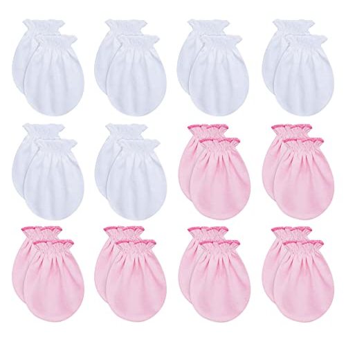 RATIVE No Scratch Mittens and Caps 100% Cotton for Newborn Baby 0-6 Months Boys Girls