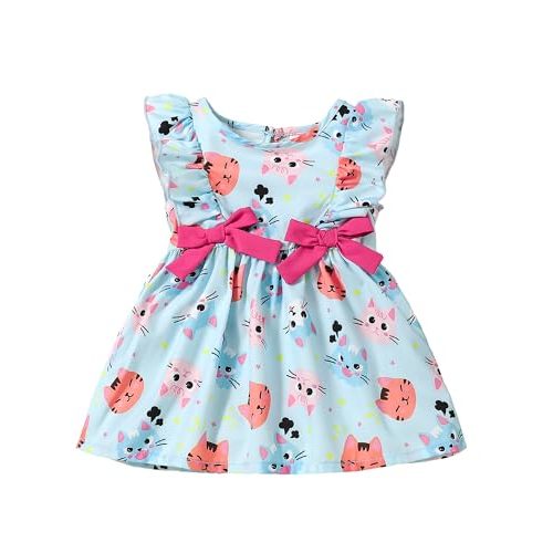 Mioglrie Baby Girl Dress Summer Girl Clothes Infant Outfits Newborn Ruffle Sleeveless Sundress Cute Dresses for Girls